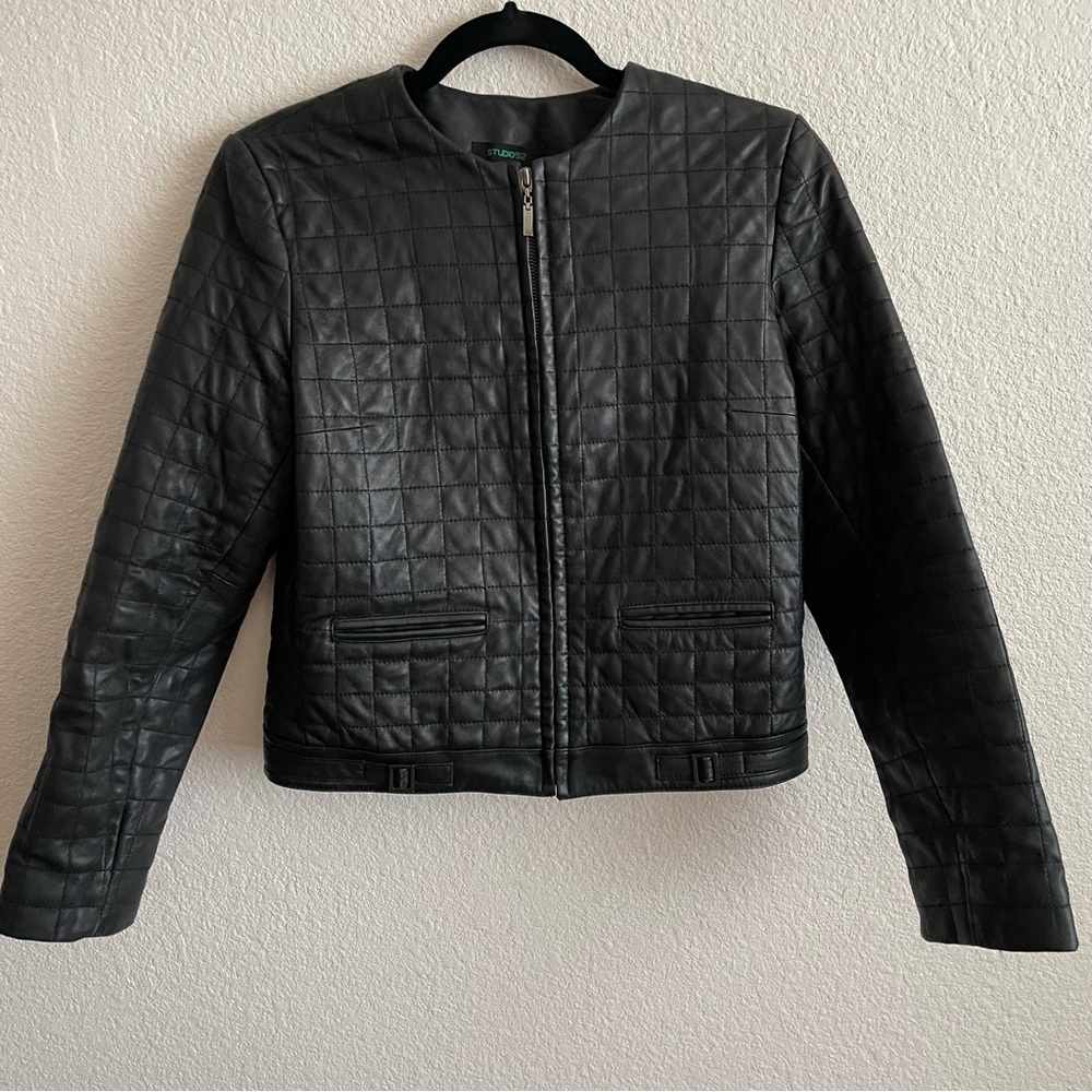 Studio 512 Black Quilted Women’s Genuine Leather Jacket